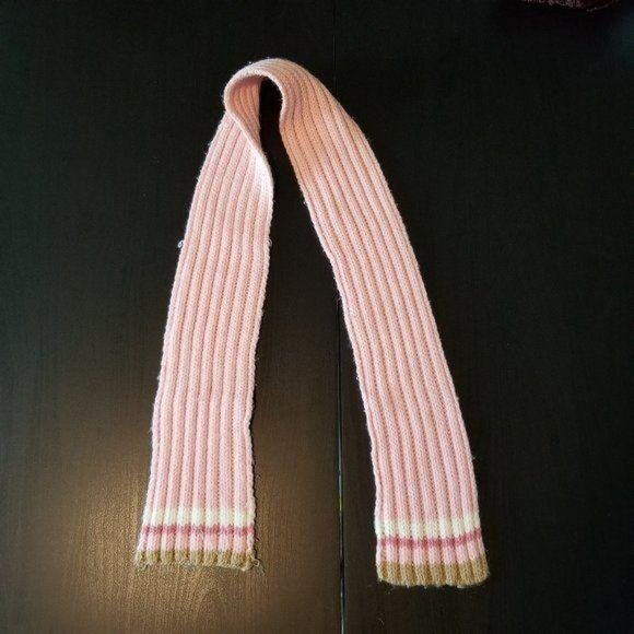 Multicolor Striped Pink Knit Scarf - Picture 2 of 4